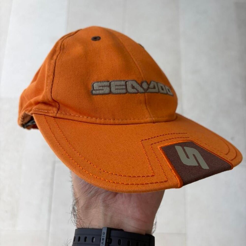 Rare Vintage 90s Sea-Doo Orange Cap with Embroidered Logo